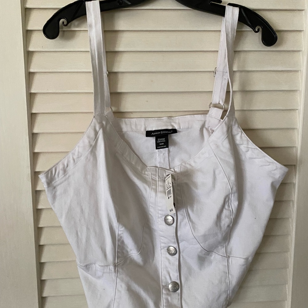 Ashley Stewart denim white top